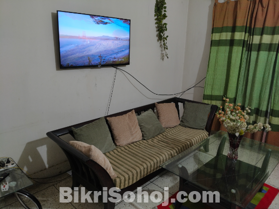 5 seat Sofa with glass centre table